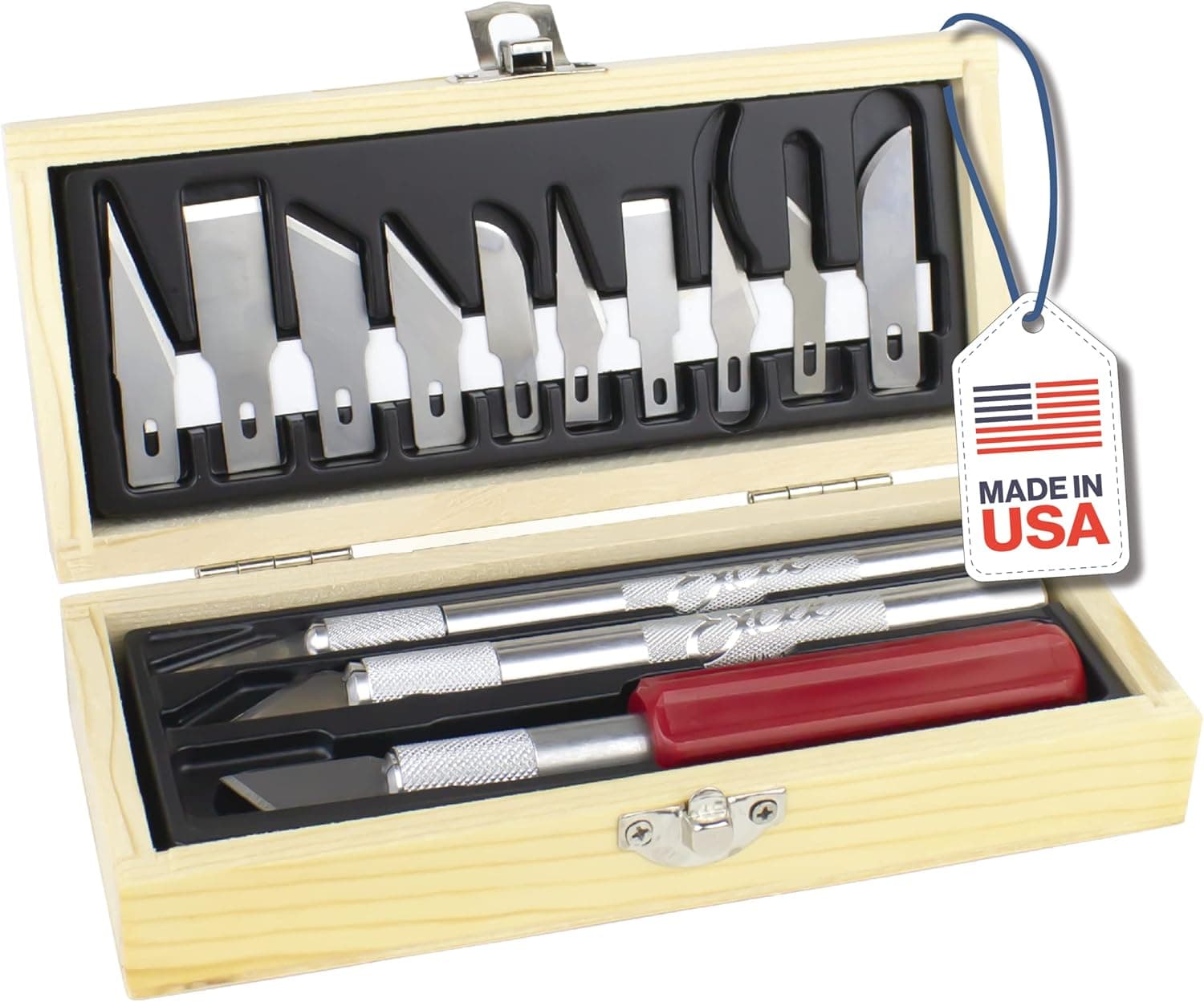 Excel Blades Precision Hobby Knife Set, 13-Piece with Case, Light to Heavy Duty, Made in USA