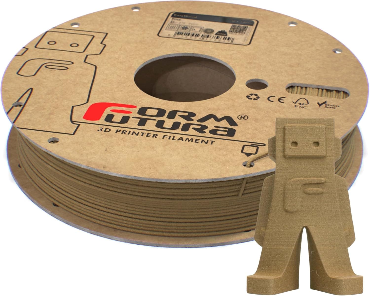 Wood Feel PLA Based Filament EasyWood 1.75mm Pine, 500 gram Spool