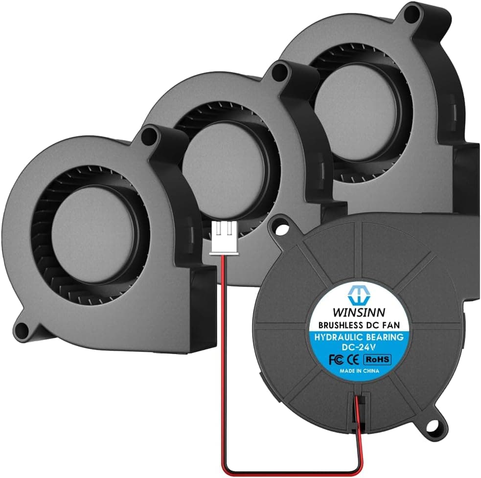 WINSINN 50mm 5015 Blower Fan 24V, Brushless Cooling Turbine Hydraulic Bearing 2PIN (Pack of 4)
