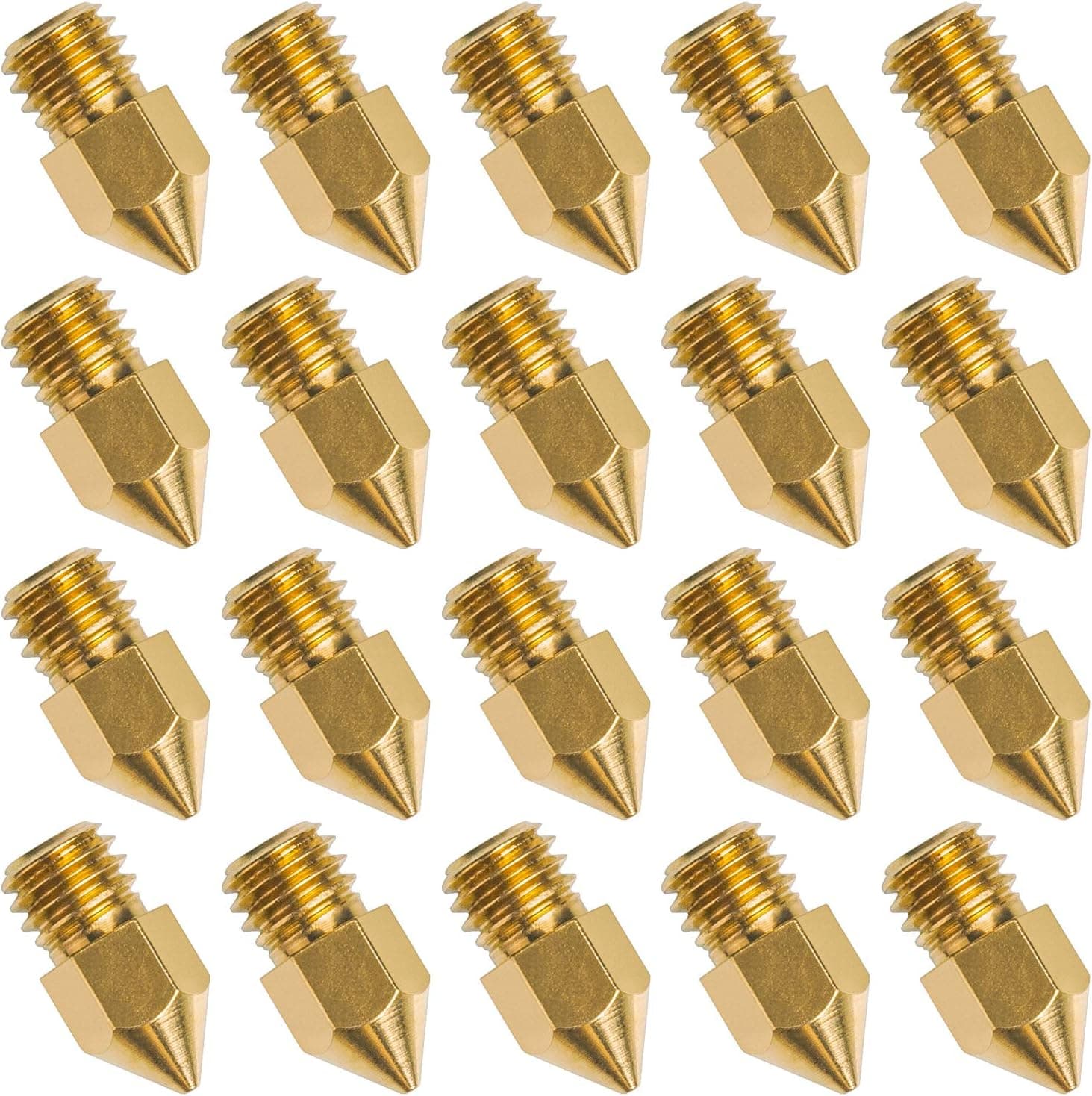 20 PCS 3D Printer Nozzle 0.4mm MK8 Brass Extruder Head for Creality Cr10