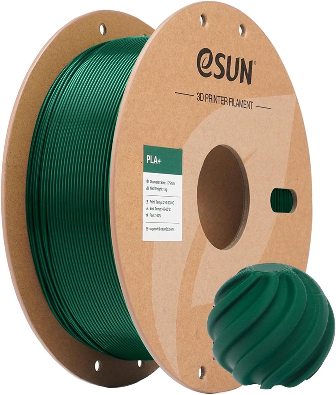 eSUN PLA+ Filament 1.75mm PLA Plus Pine Green 1KG +/-0.03mm