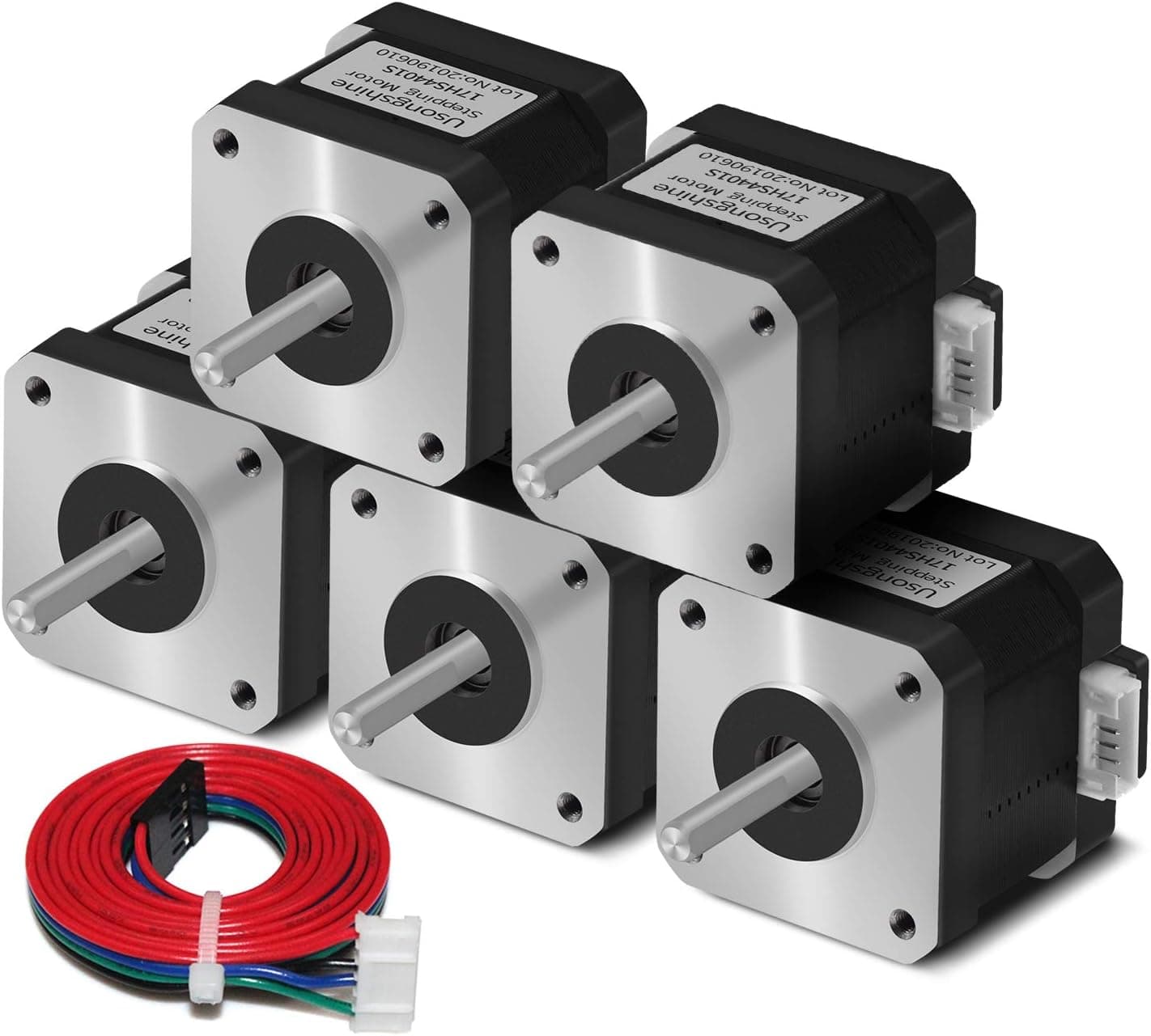 Usongshine Nema 17 Stepper Motor for Titan Extruder 3D Printer 13Ncm 4 Lead 17HS4023 (5 Pack)