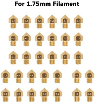 WINSINN Brass MK8 Nozzle 0.4mm for Creality Ender 3 5 CR10 Anet A8 Hotend (Pack of 32Pcs)