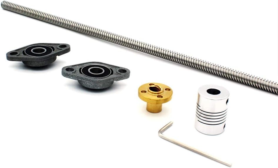 300mm 8mm T8 Lead Screw Set + Copper Nut + Coupler + Wrench + Pillow Bearing Block 3D Printer