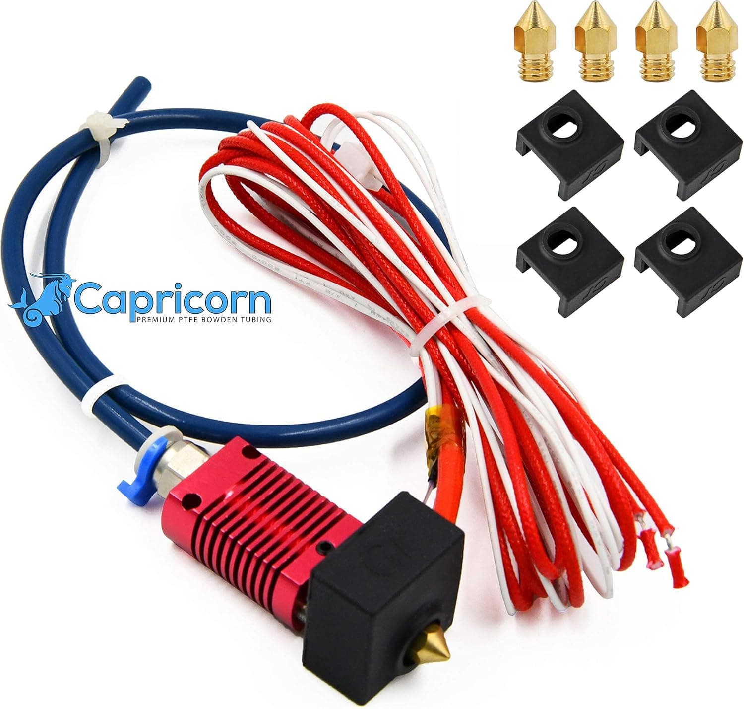 Creality Ender 3/Pro/V2 Assembled MK8 HotEnd Kit 24V w/ 0.4mm Nozzle + Capricorn Tubing