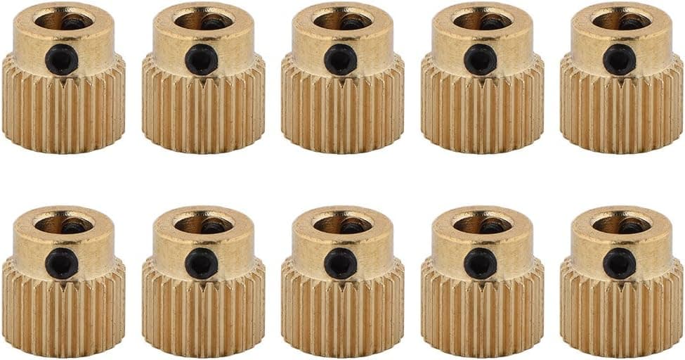 3D Printer Drive Gear 10pcs Brass Worm Gear Wheel for MK7 MK8 Extruder (26 Teeth)