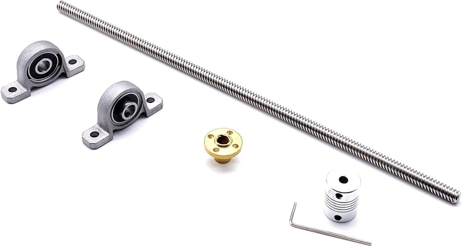 300mm 8mm T8 Lead Screw Set with Screw, Copper Nut, Pillow Bearing Block, Coupler for 3D Printer