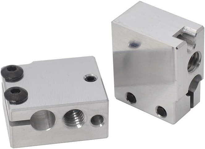 2-Pack Aluminum Upgrade Heater Block for Volcano Hotend PT100 Cartridge DDB Extruder
