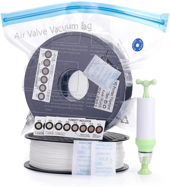 Sovol 3D Printer Filament Storage Kit Vacuum Sealed Bags, 10 Bags Hand Pump Desiccant Cards
