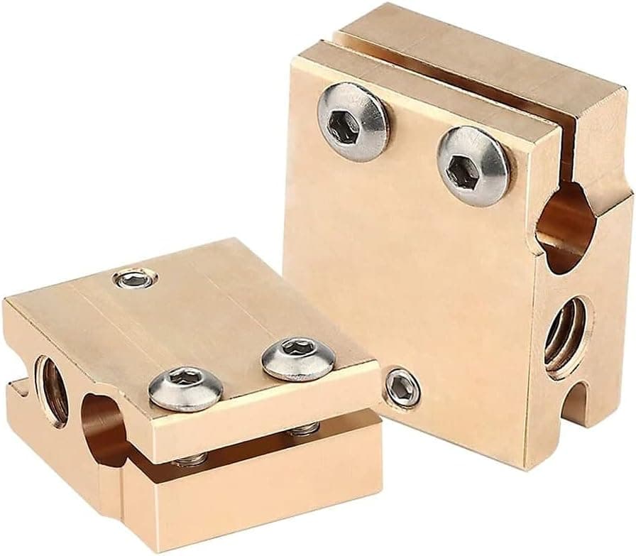 High Temp Plated Copper Heater Block for Volcano Hot End, 3mm Cartridge, PT100 V6 Hotend