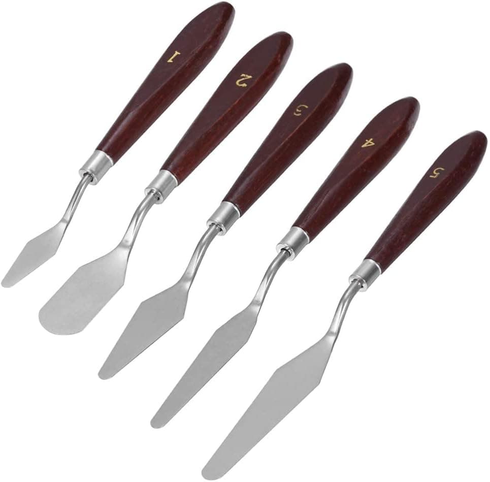 MMOBIEL 5Pcs 3D Print Removal Shovel Tool Set Spatula Palette Knife Wooden Handle