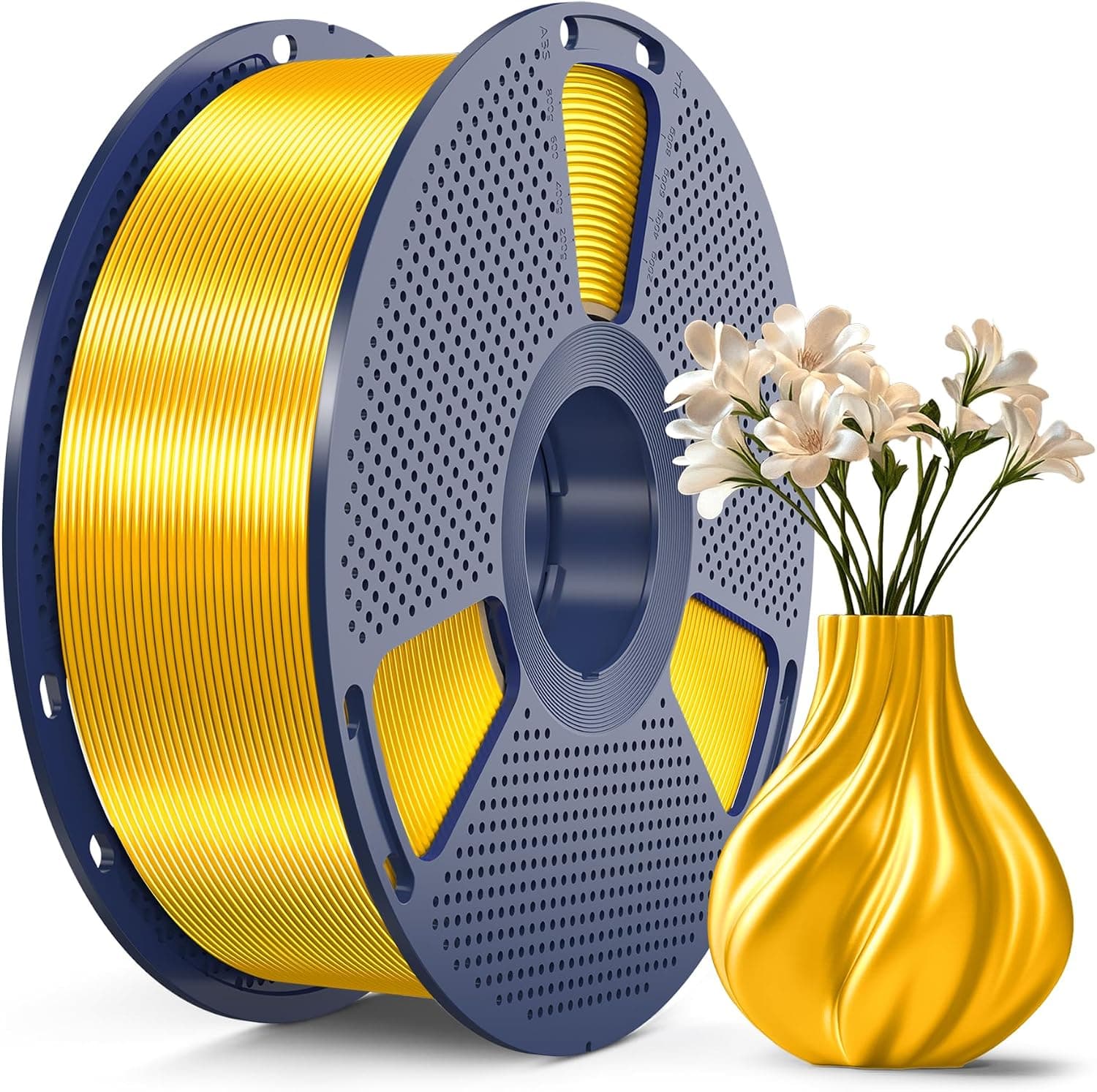 SUNLU Shiny Silk PLA Filament 1.75mm, Smooth Silky Surface, Silk Light Gold 1KG