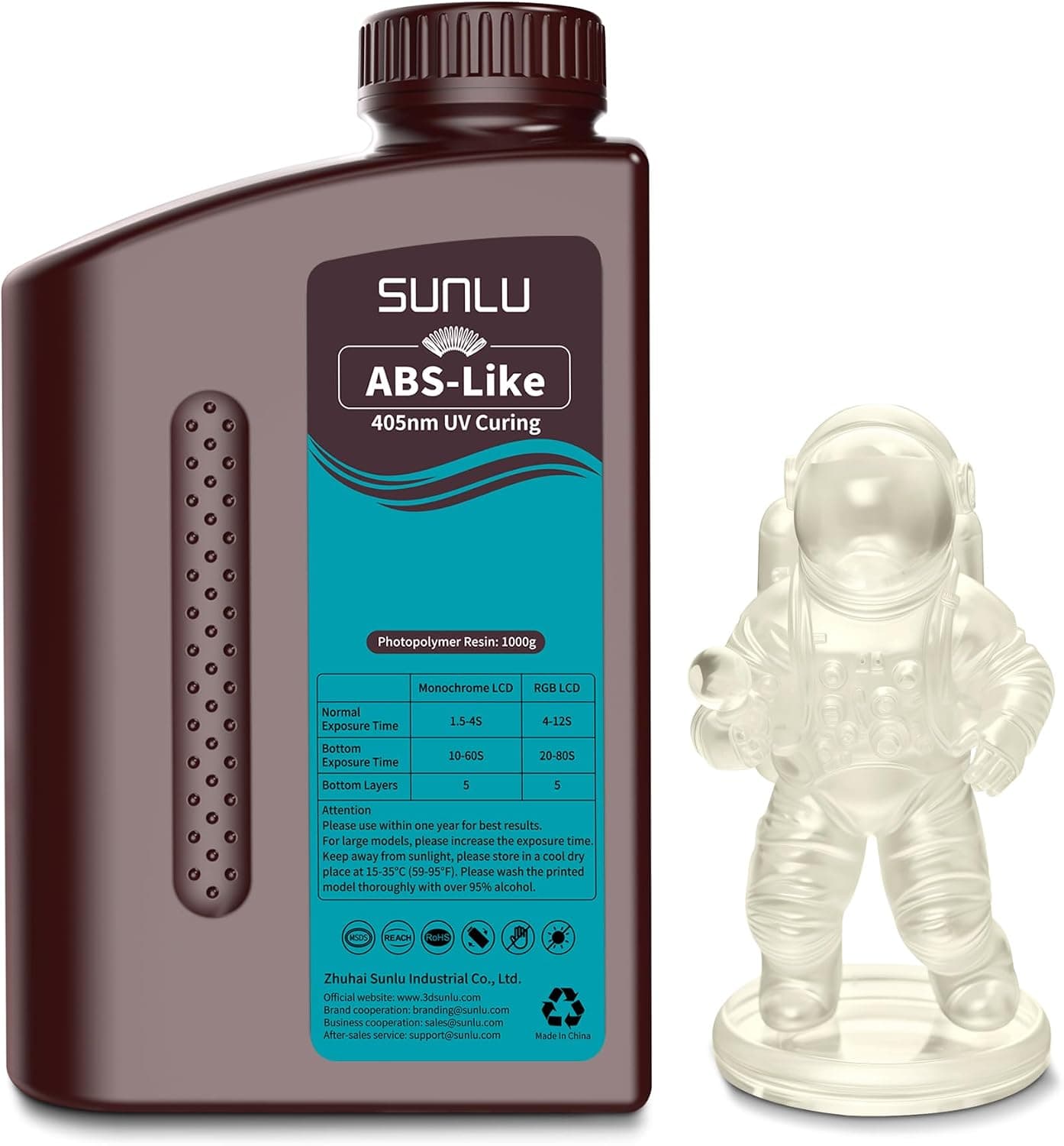 SUNLU ABS Like Resin 1000g Strong Fast Curing Non-Brittle Clear 1kg