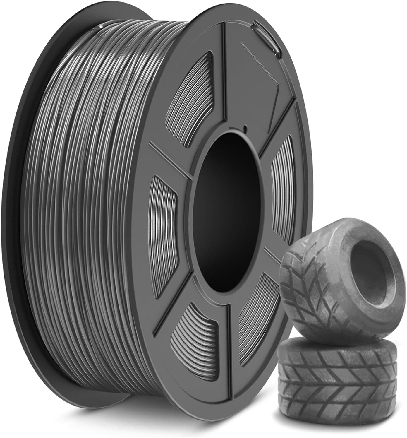 SUNLU TPU 3D Printer Filament 1.75mm, High Speed 95A, 1KG Flexible, Grey