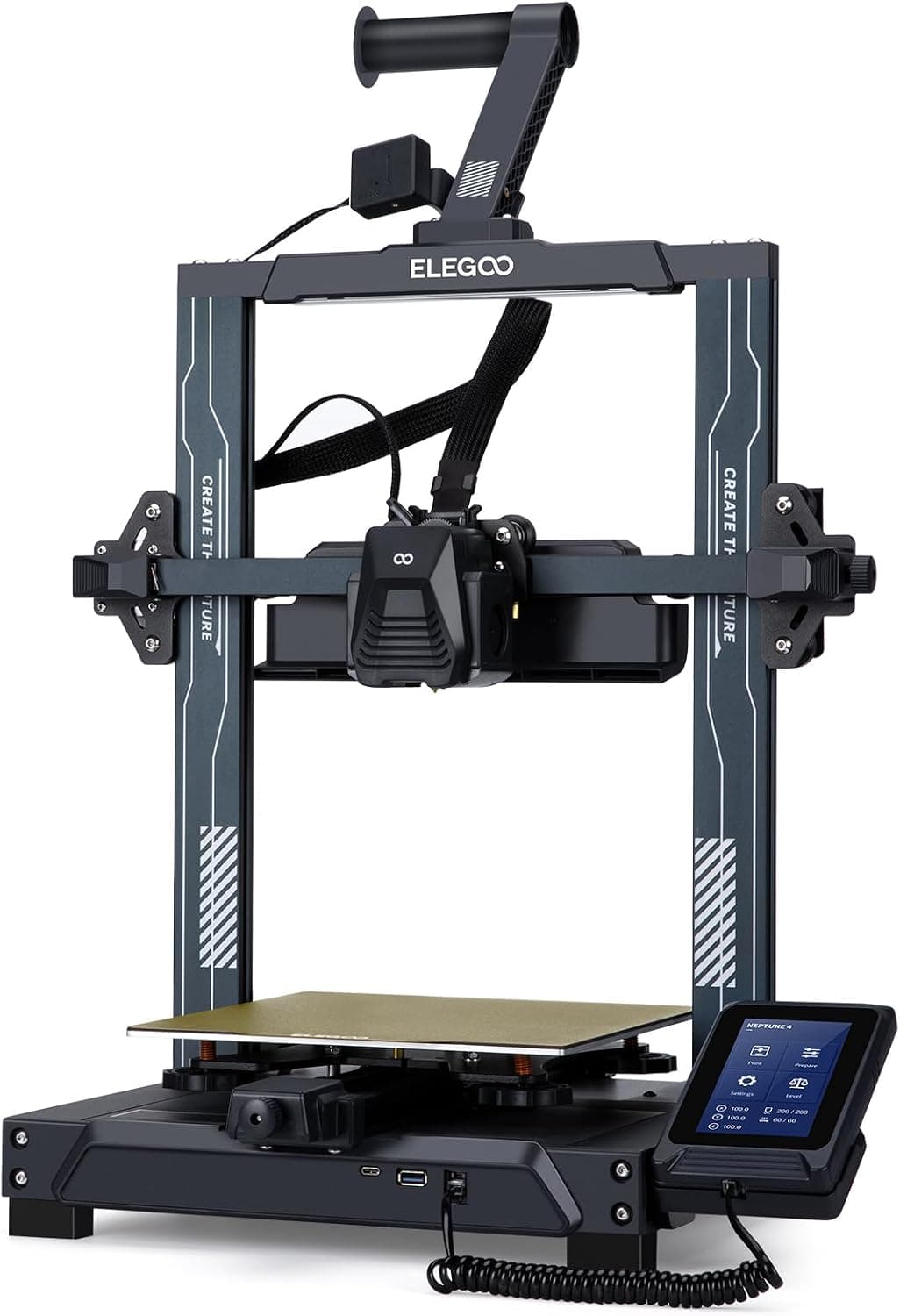ELEGOO Neptune 4 3D Printer, 500mm/s High-Speed, Klipper Firmware, Auto Leveling