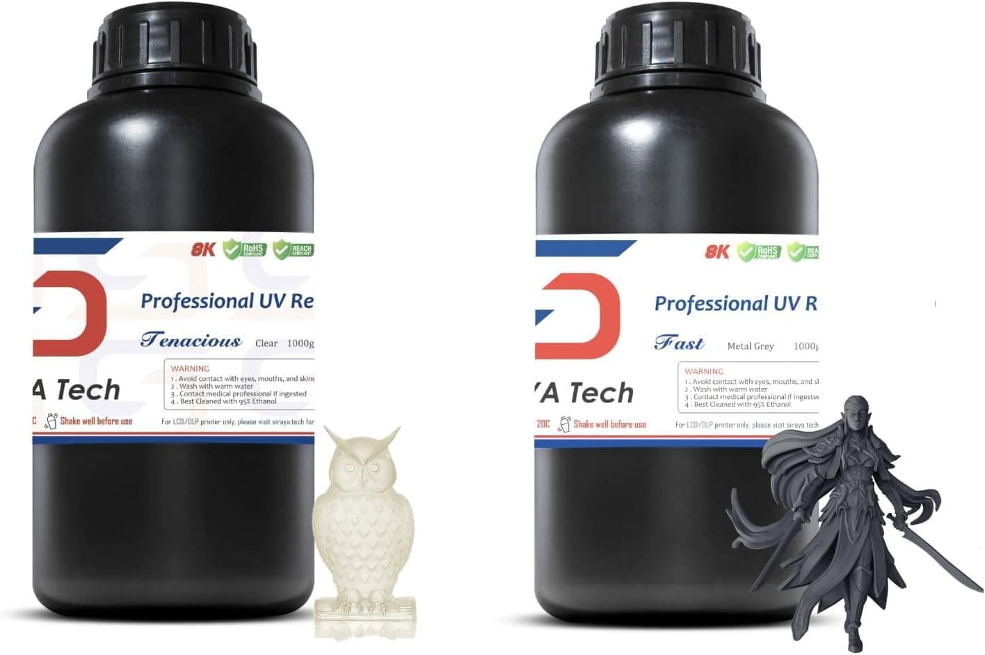 Siraya Tech Tenacious Clear Flexible 1kg + Fast ABS-Like Impact-Resistant Resin 1kg