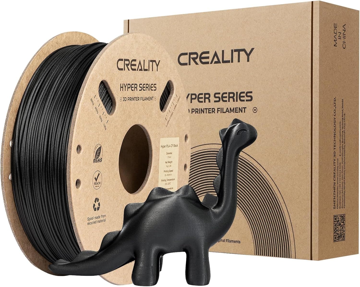 Creality Hyper PLA Carbon Fiber Filament 1.75mm PLA-CF Matte High-Speed