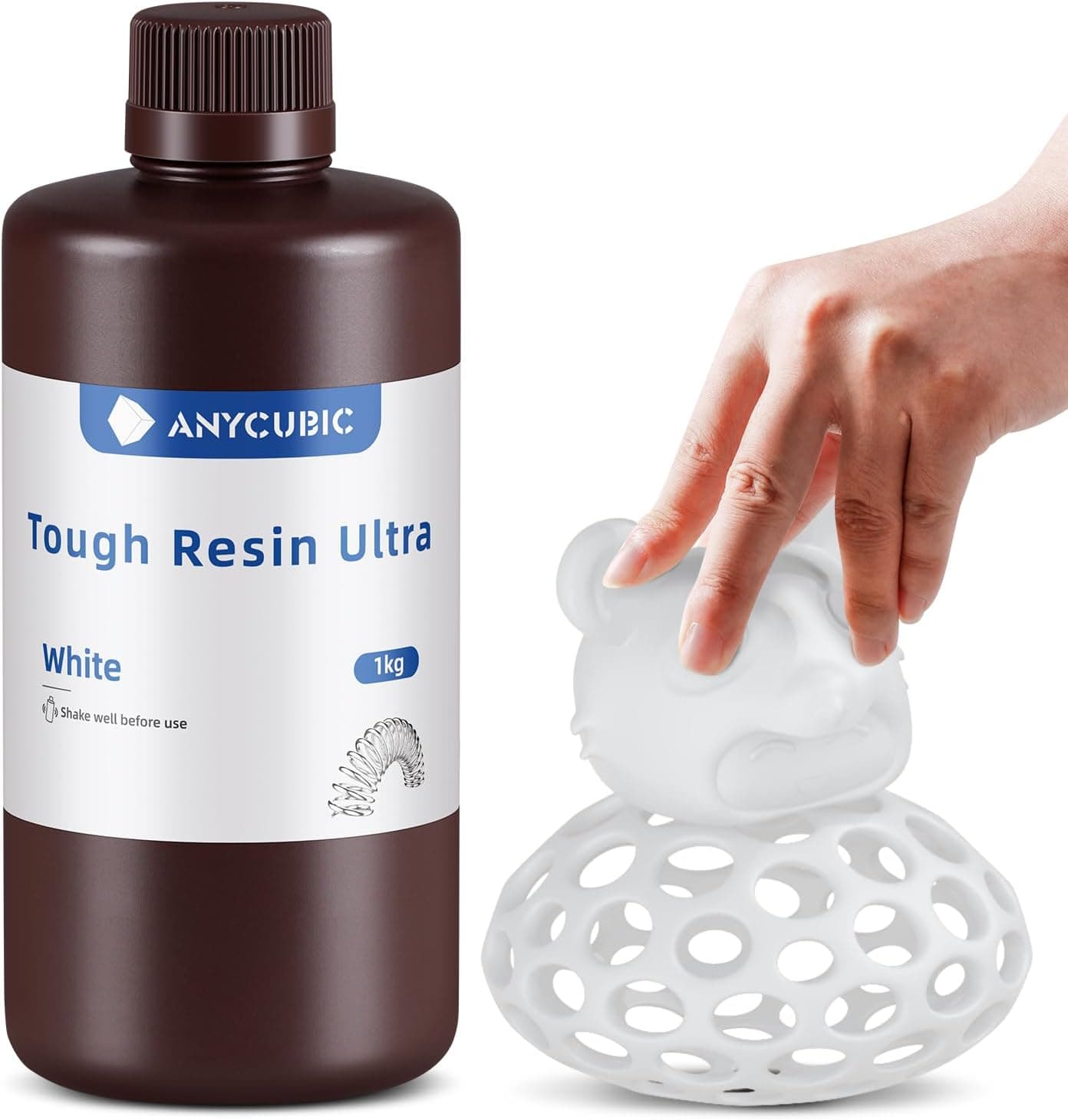 ANYCUBIC Ultra Tough Resin Strong Impact Resistance High Flexibility White 1kg