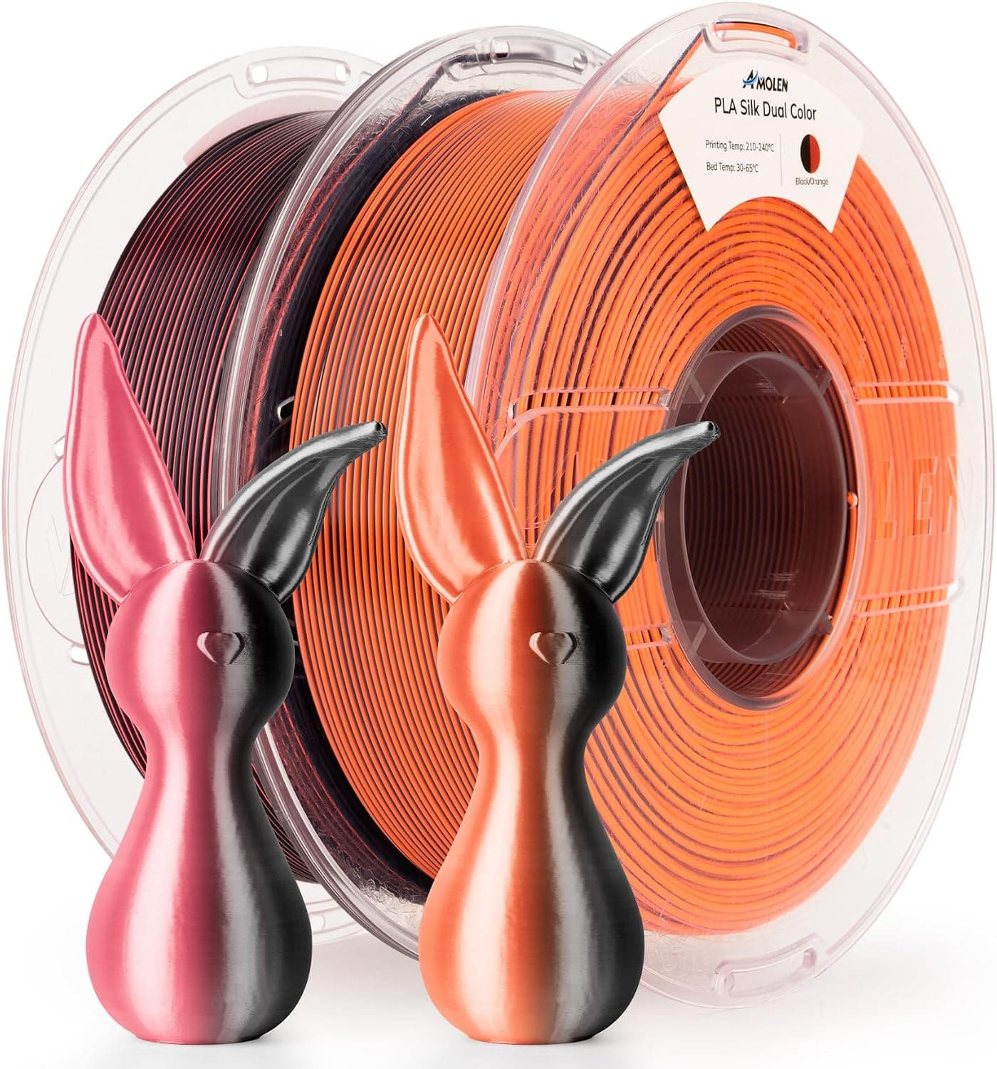 AMOLEN Carbon Fiber PLA Filament 1.75mm Multicolor Bundle 200g x4 Spools