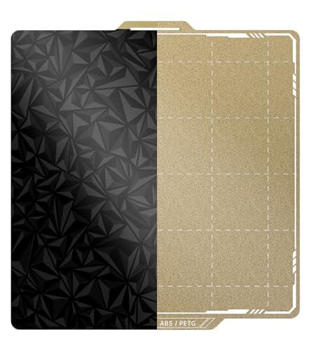 BIQU Designer Series Smooth PEO+Textured PEI Build Plate for Bambu-Lab P1P P1S P2S X2D X1C X1E A1 257x257mm, Double Sided PEI Spring Steel Flexible Sheet Print Bed Removable Surface Platform