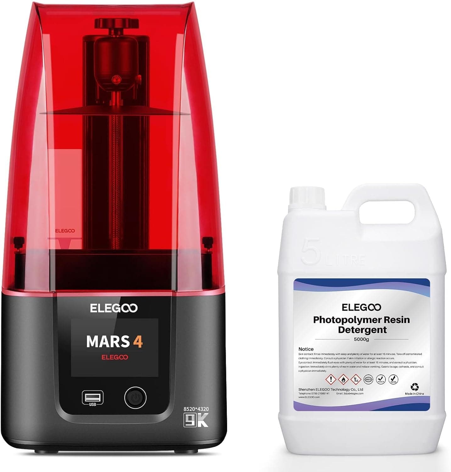 ELEGOO Mars 4 Resin 3D Printer and Cleaner Kit