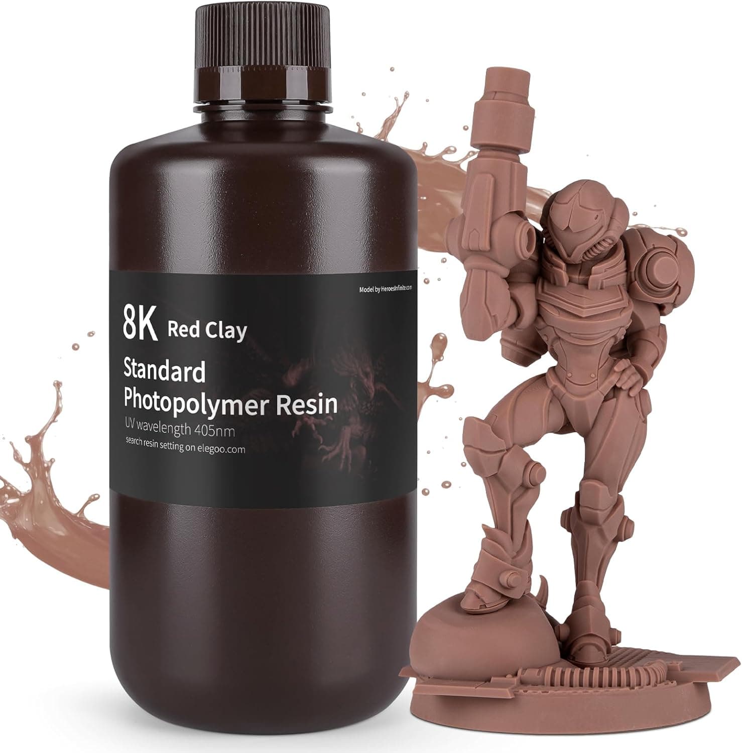 ELEGOO 8K Standard Photopolymer Resin 405nm Red Clay 1000g