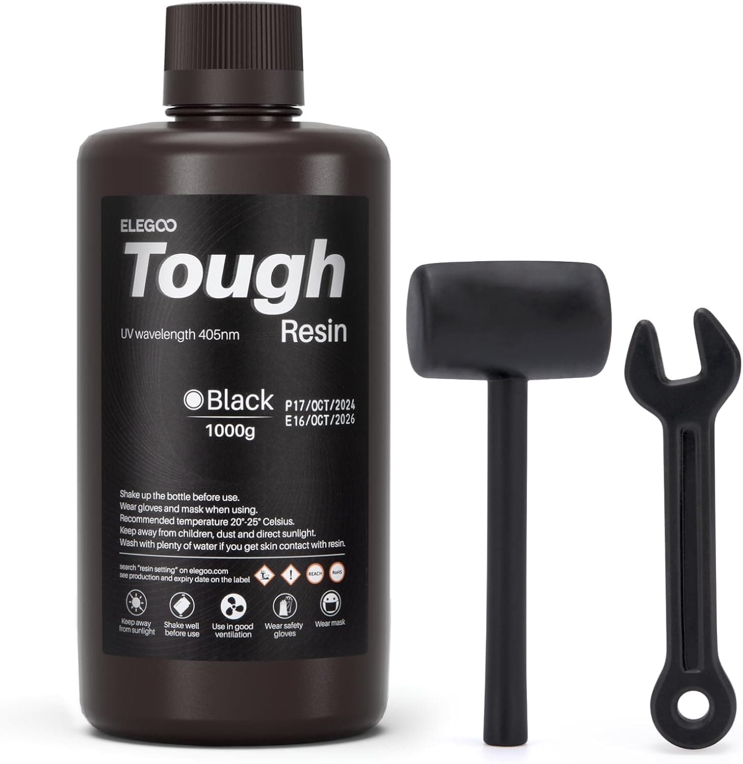 ELEGOO Tough Resin High Toughness High Elasticity 405nm Black 1000g