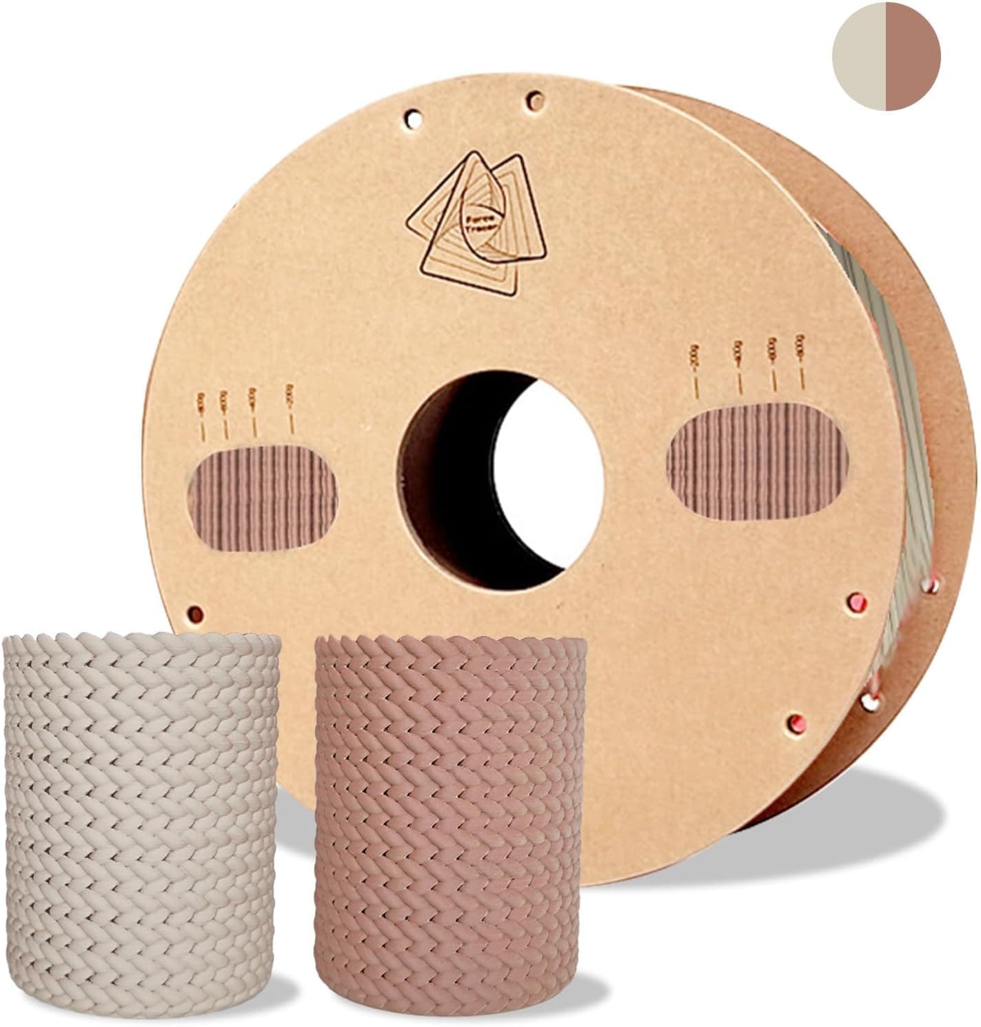 Wood PLA Filament 1.75mm, Natural Walnut, 1kg Spool (2.2lbs)