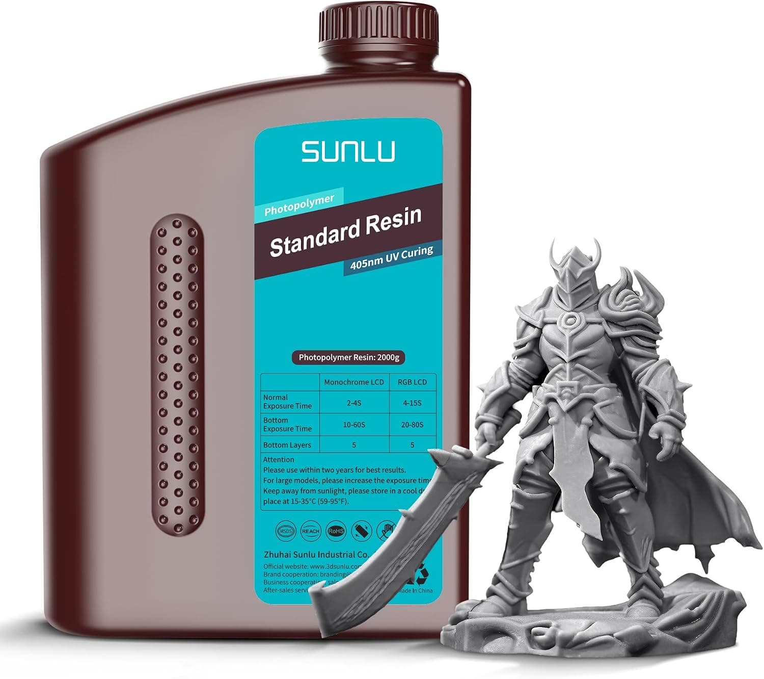 SUNLU Upgraded Standard 3D Printer Resin 2KG 405nm Grey