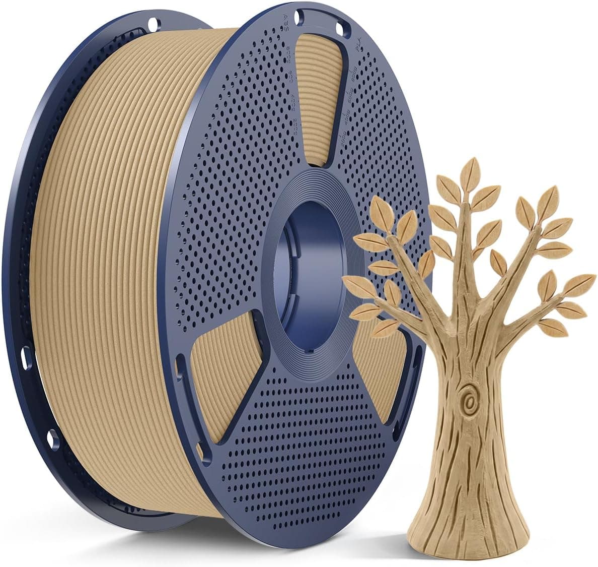 SUNLU Wood PLA Filament 1.75mm, Real Wood Fiber, Natural Texture, 1kg Spool