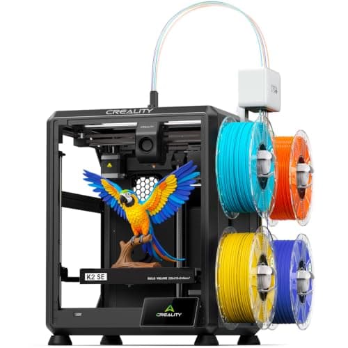 Creality K2 SE 4C 3D Printer, Multi-Color 3D Printer, 500mm/s Fast Printing | Heated Bed, Beginner-Friendly, Ready to Use, Auto Leveling, 220×215×245mm Print Size, Ideal FDM 3D Printer for Kids & Makers