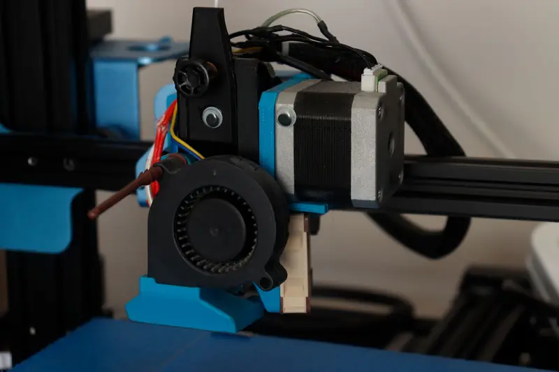 Detailed view of a 3D printer component showcasing its technology and design